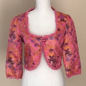 Anthropologie Elevenses Asian Pattern Silk Jacket - image 1